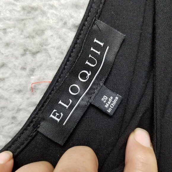 Eloquii Shirt Womens 20 Black One Piece Long Sleeve Snap Crotch Bodysuit NWT - Picture 4 of 9